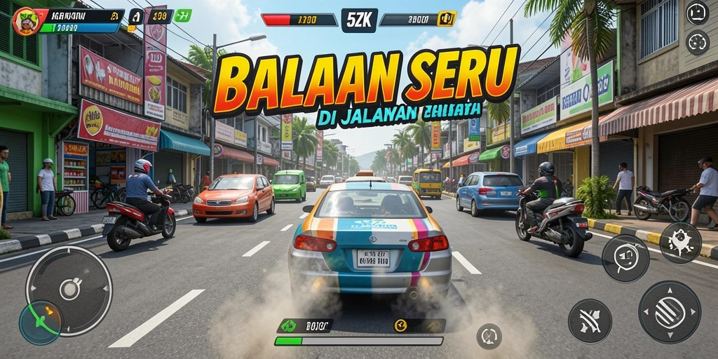 Gameplay seru dalam balapan kecepatan tinggi di 5ZK.