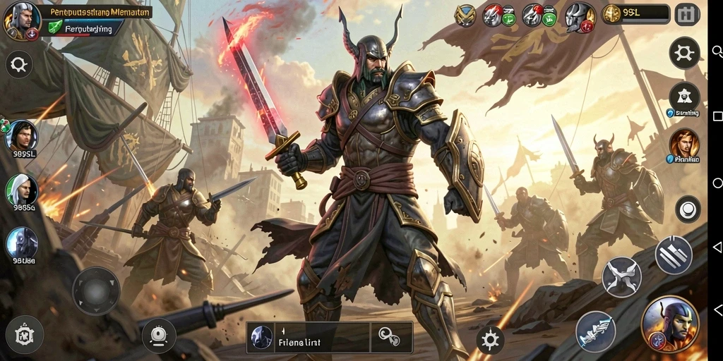 Tangkapan layar gameplay 99SL menunjukkan aksi pertempuran strategis yang intens.