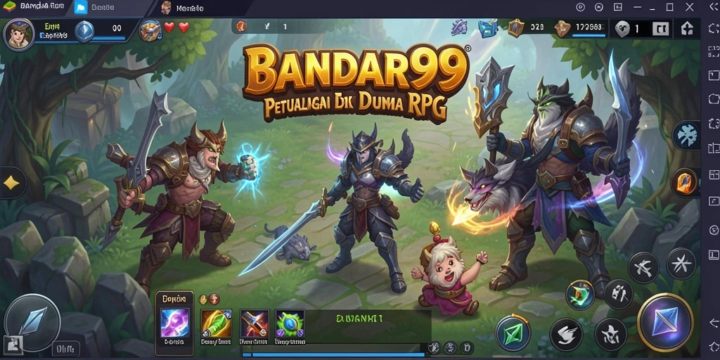Tampilan gameplay mendebarkan BANDAR99 dengan aksi RPG yang intens.