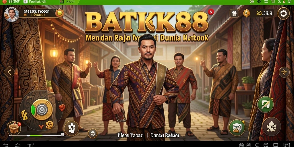Screenshot gameplay BATIK88 menampilkan desain batik yang menarik dan colorful.
