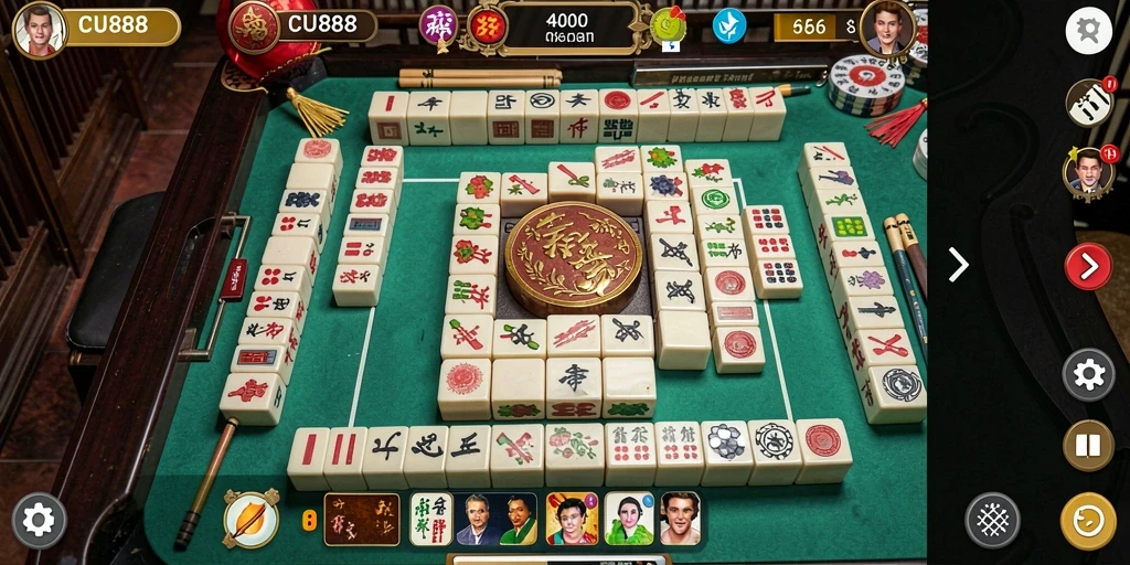 Tampilan gameplay Mahjong di CU888 yang mengasyikkan.