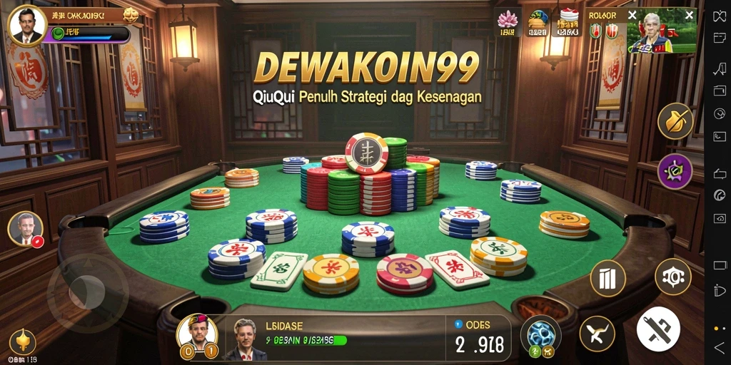 Tampilan gameplay seru dari DEWAKOIN99 dengan banyak aksi QiuQiu.