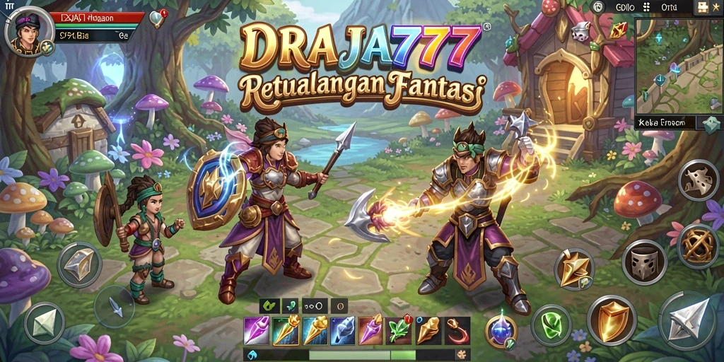 Tampilan gameplay DRAJA777 yang menegangkan dan penuh warna