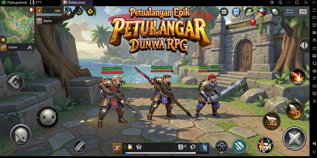 Tampilan menarik dari gameplay RPG F7F7 yang penuh aksi.