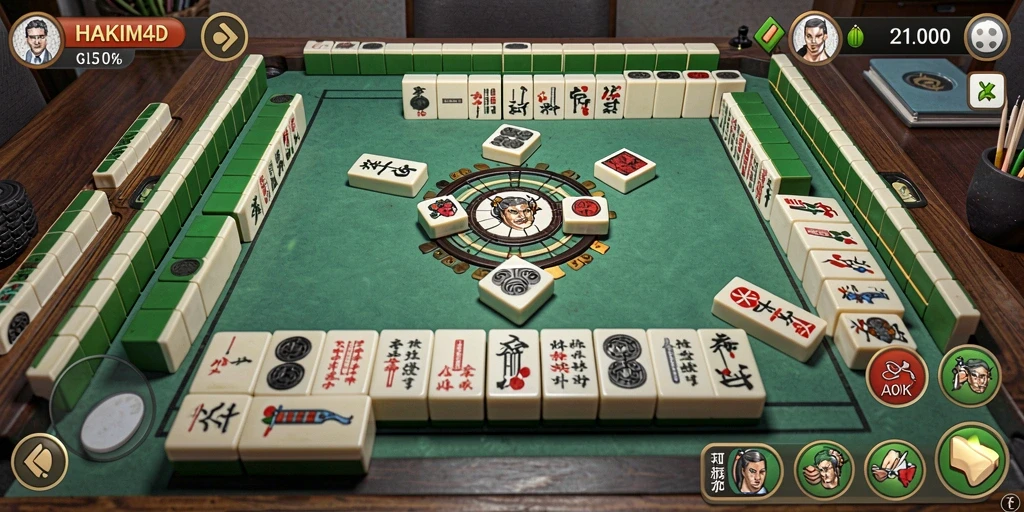 Screenshot HAKIM4D menampilkan gameplay menarik dan interaksi Mahjong.