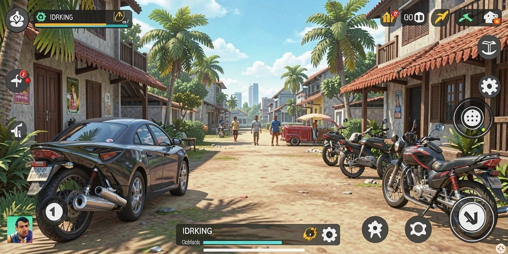 Screenshot gameplay <strong>IDRKING</strong> menampilkan berbagai karakter dalam simulasi kehidupan.