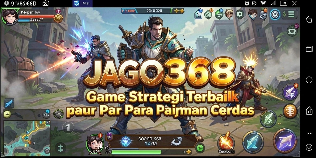 Screenshot gameplay JAGO368 menampilkan strategi pertempuran yang intens.