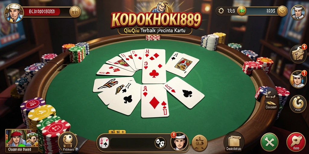 Tampilan gameplay seru dari KODOKHOKI889 dengan kartu QiuQiu.