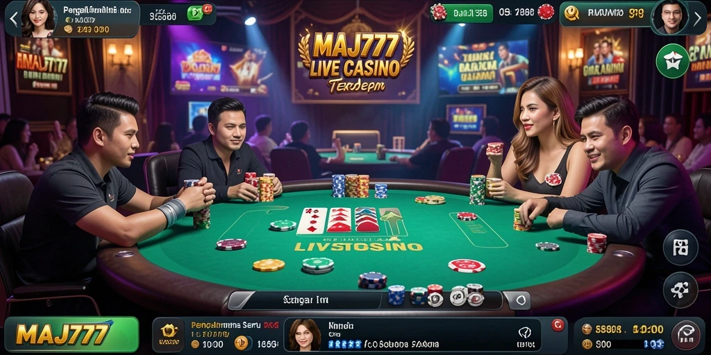 Tampilan gameplay seru dalam aplikasi Live Casino MAJ777.