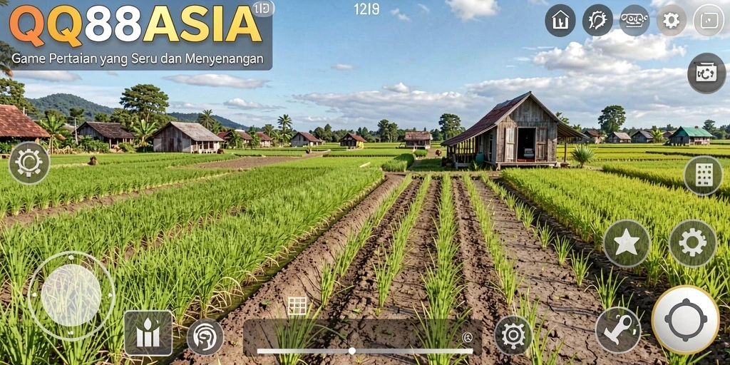 Screenshot gameplay QQ88ASIA yang menampilkan aktivitas pertanian.