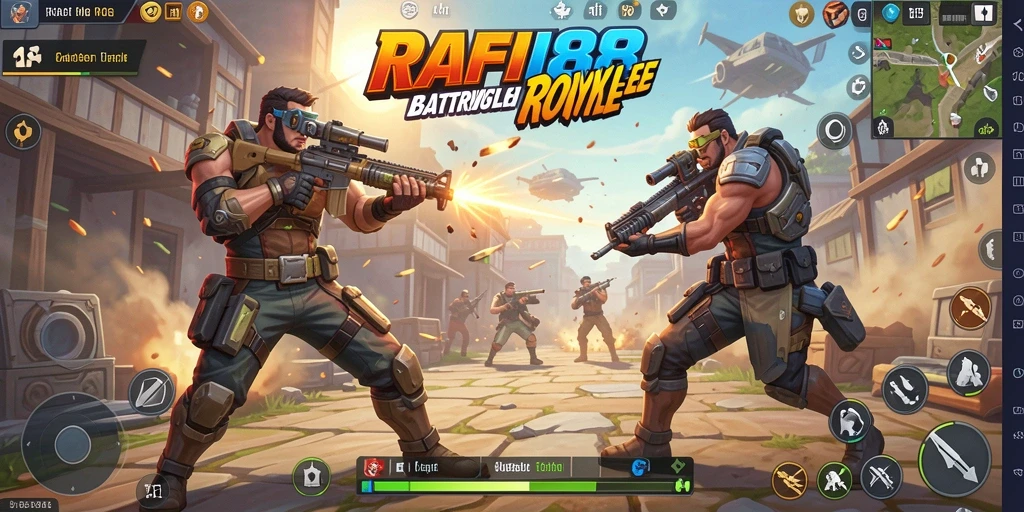 Screenshot gameplay RAFI88 dengan aksi Battle Royale yang mendebarkan.