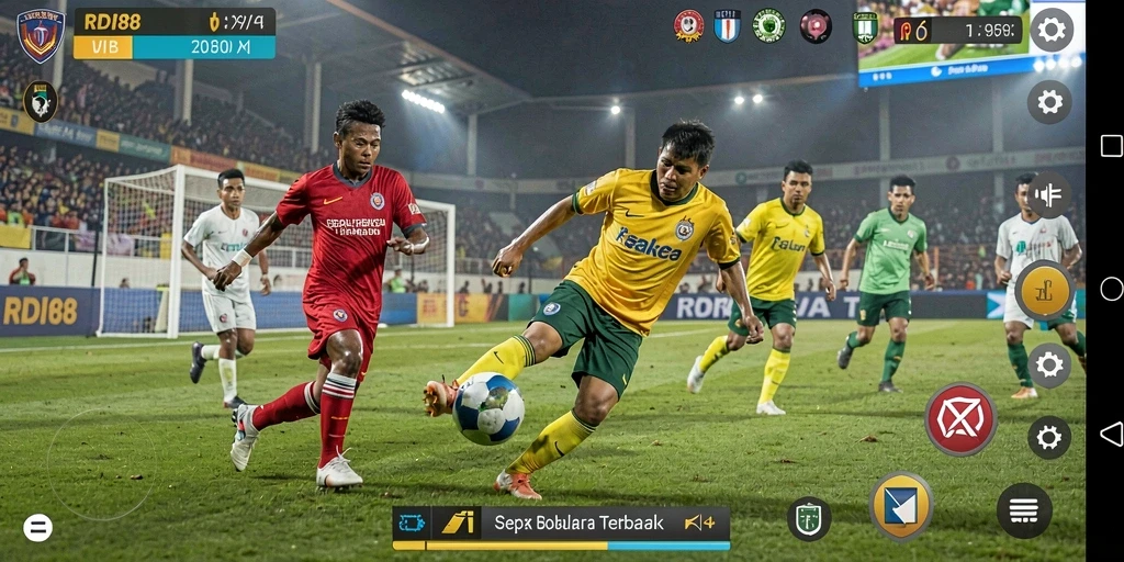 Tampilan gameplay RDI88 dengan aksi sepak bola yang menarik.
