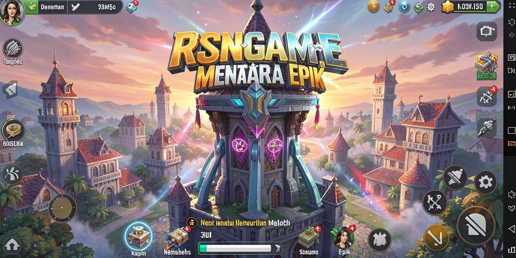 Tampilan menarik dari gameplay Tower Defense yang mendebarkan.