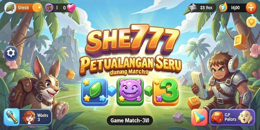 Tampilan menarik gameplay SHE777 dengan permata berwarna-warni.
