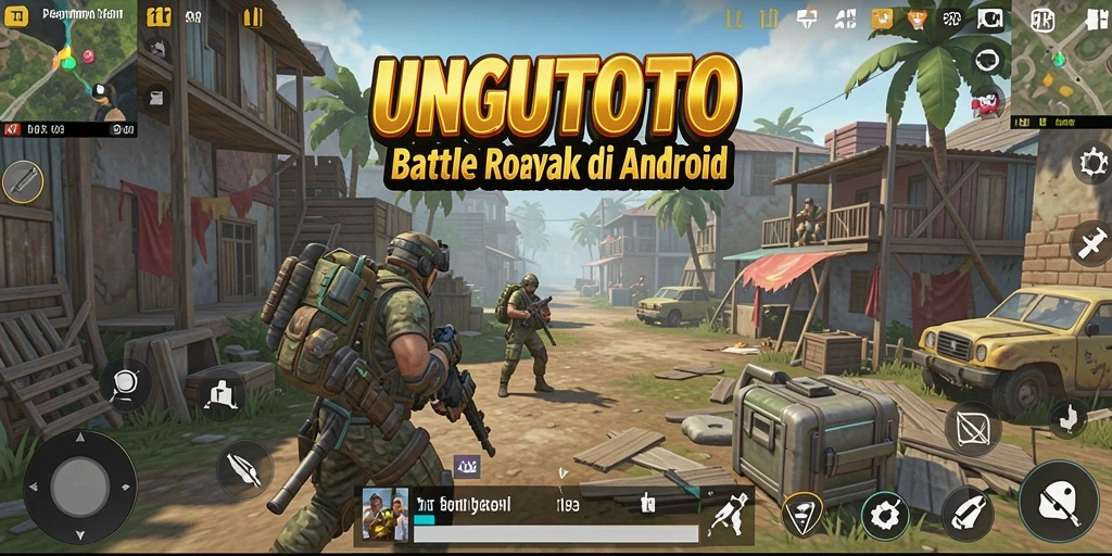Tangkapan layar menampilkan aksi intens dari gameplay UNGUTOTO Battle Royale.