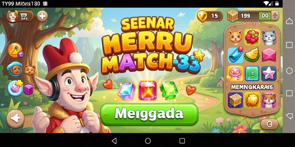 Screenshot gameplay Y89 yang menampilkan aksi Match-3 yang seru.