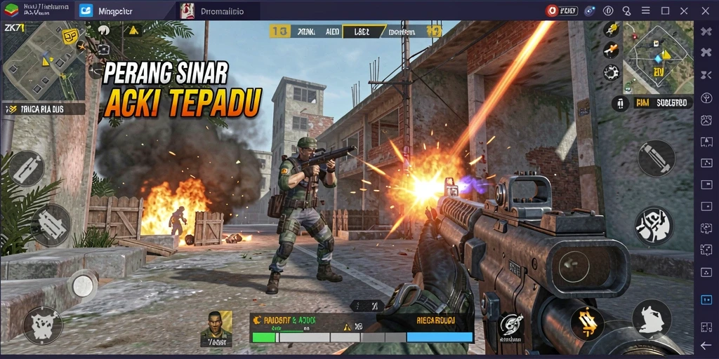 Gameplay ZK7 menampilkan aksi tembak-menembak yang mendebarkan.